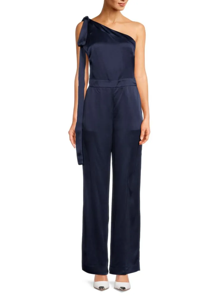 Lucinda one-shoulder jumpsuit Reiss, dark blue