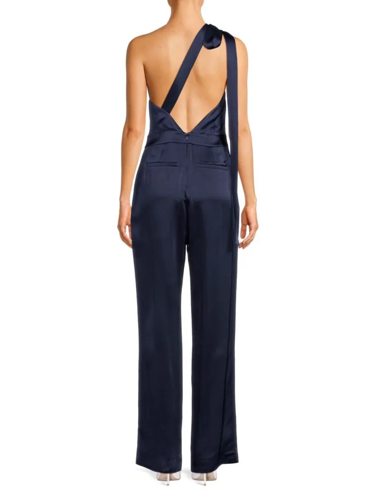 Lucinda one-shoulder jumpsuit Reiss, dark blue