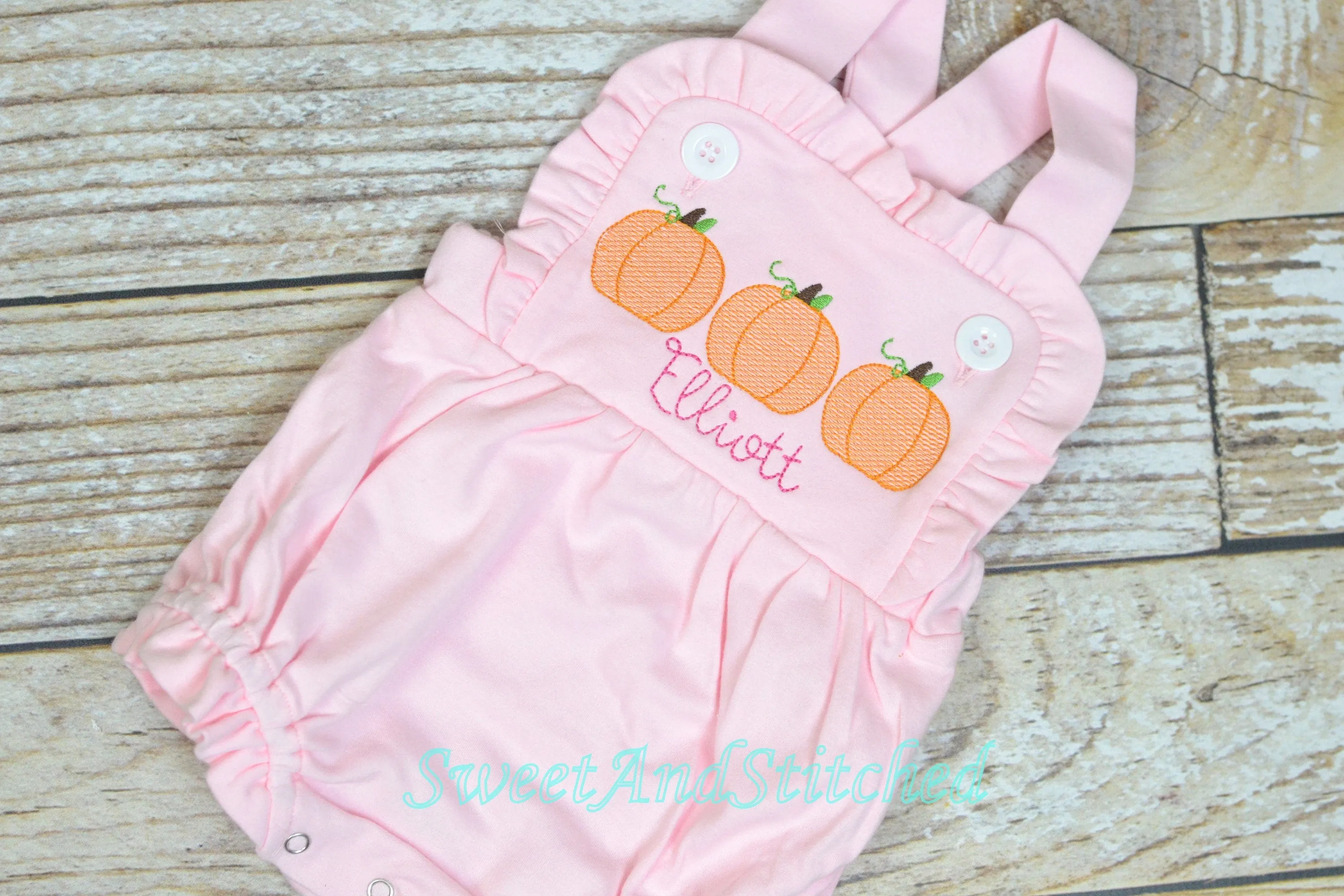 Monogrammed girls pumpkin outfit, girls pumpkin birthday bubble cake smash outfit, 1st birthday cake smash pumpkin outfit