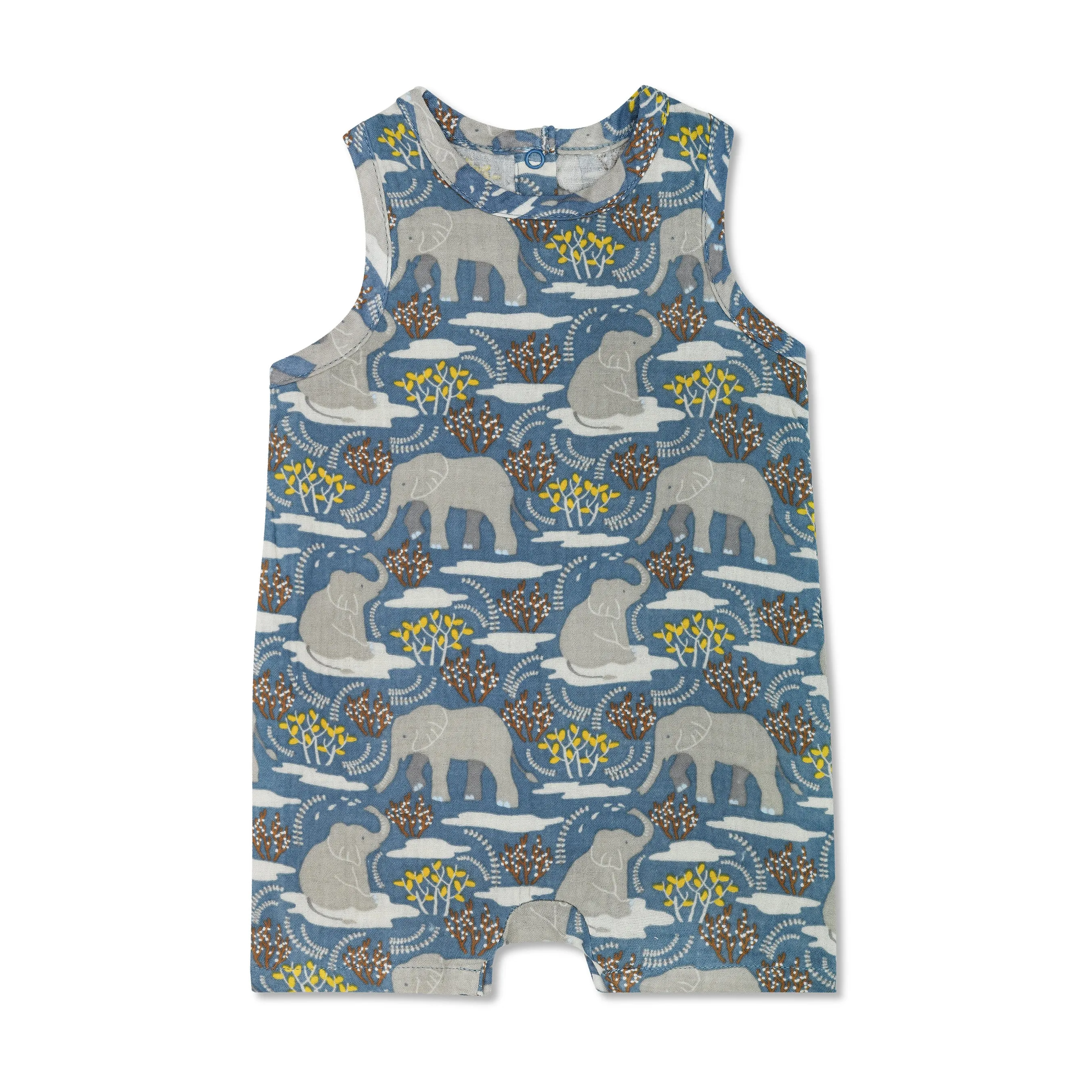 Muslin Sleeveless Coverall - Safari Party