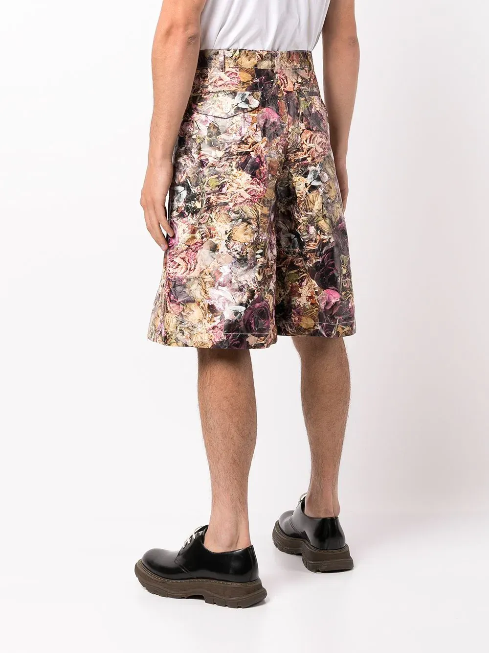 Non-Woven Fabric Floral Pattern Shorts