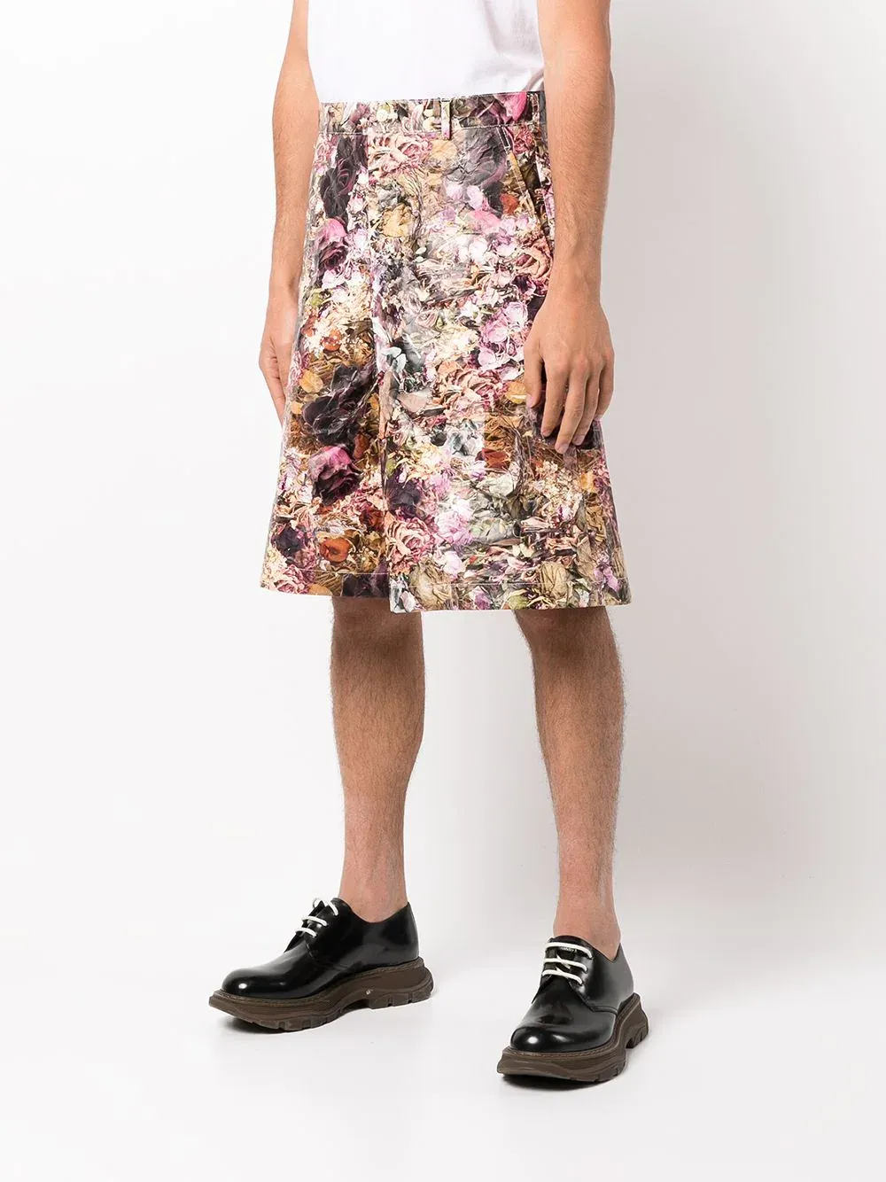 Non-Woven Fabric Floral Pattern Shorts