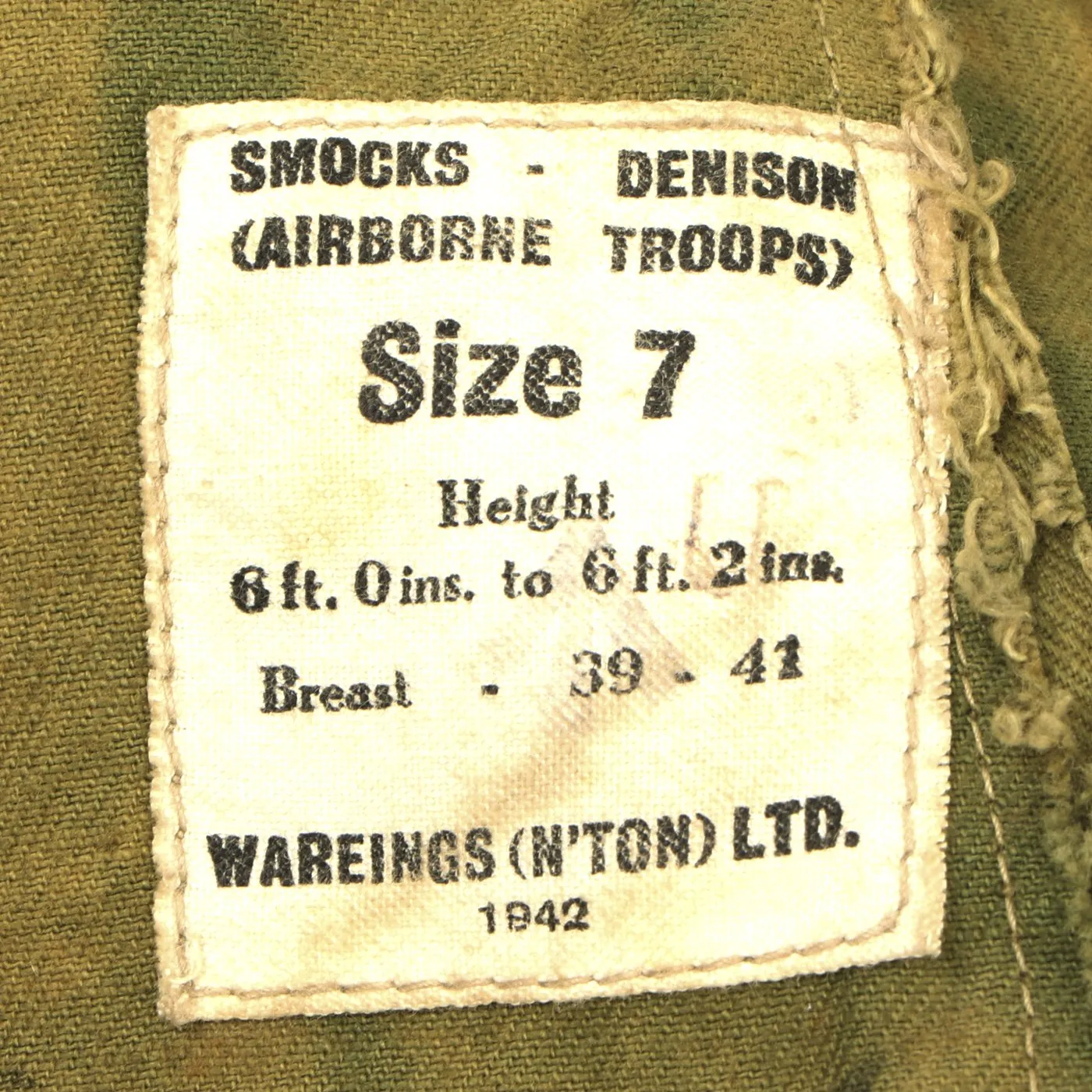 1942 Dated Original British WWII Parachute Regiment 1st Pattern Denison Smock