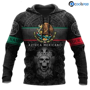 Personalized Azteca Mexicano Hoodie, 3D All Over Printed Mexicano Hoodie, Aztec 3D Hoodies For Him