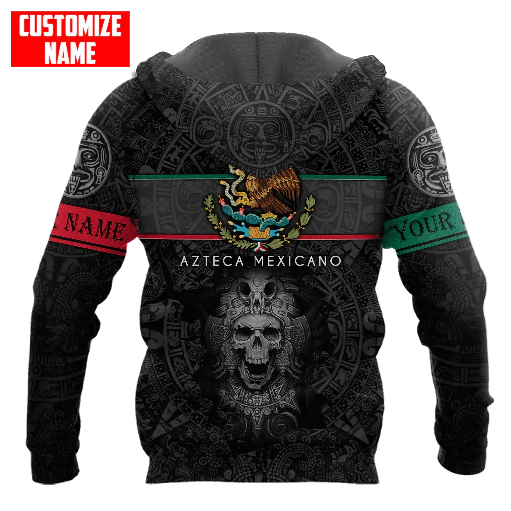 Personalized Azteca Mexicano Hoodie, 3D All Over Printed Mexicano Hoodie, Aztec 3D Hoodies For Him