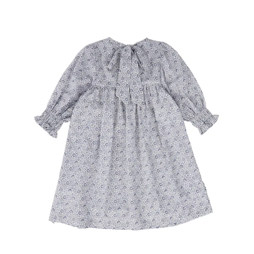 PICCOLA LUDO NAVY PRINTED SMOCK DRESS