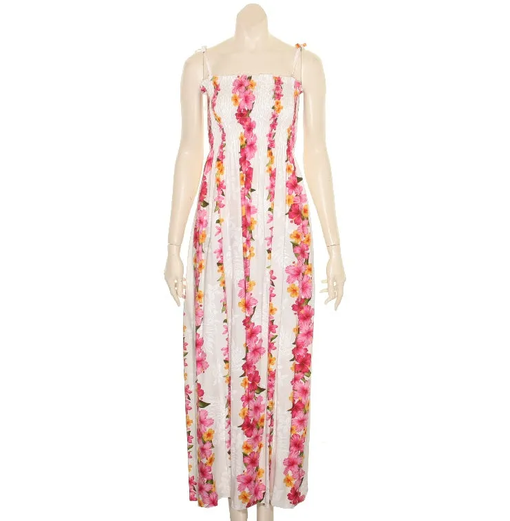 Plumeria Panel Long Smock Dress