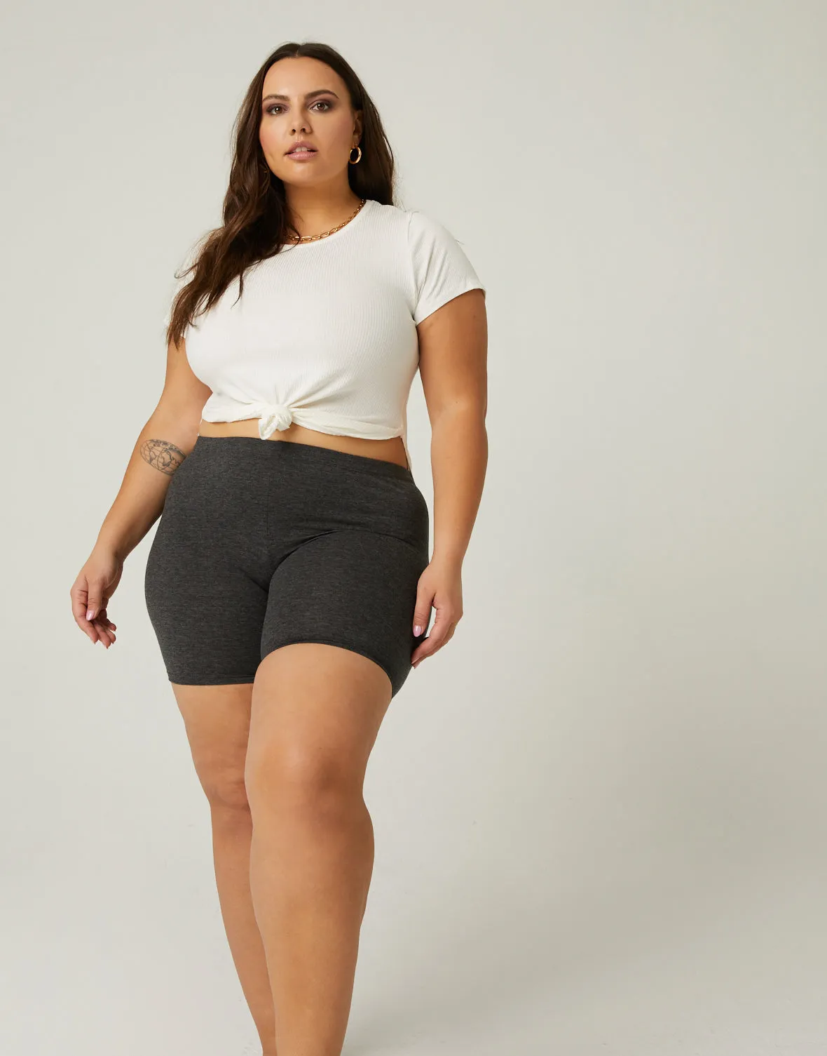 Plus Size Cotton Bike Shorts