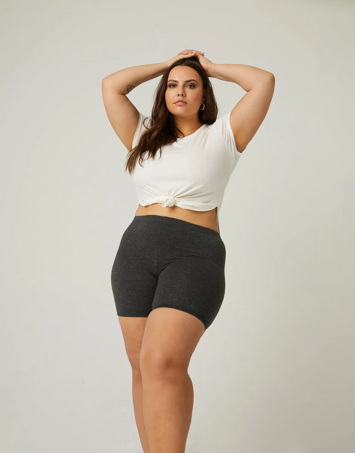 Plus Size Cotton Bike Shorts