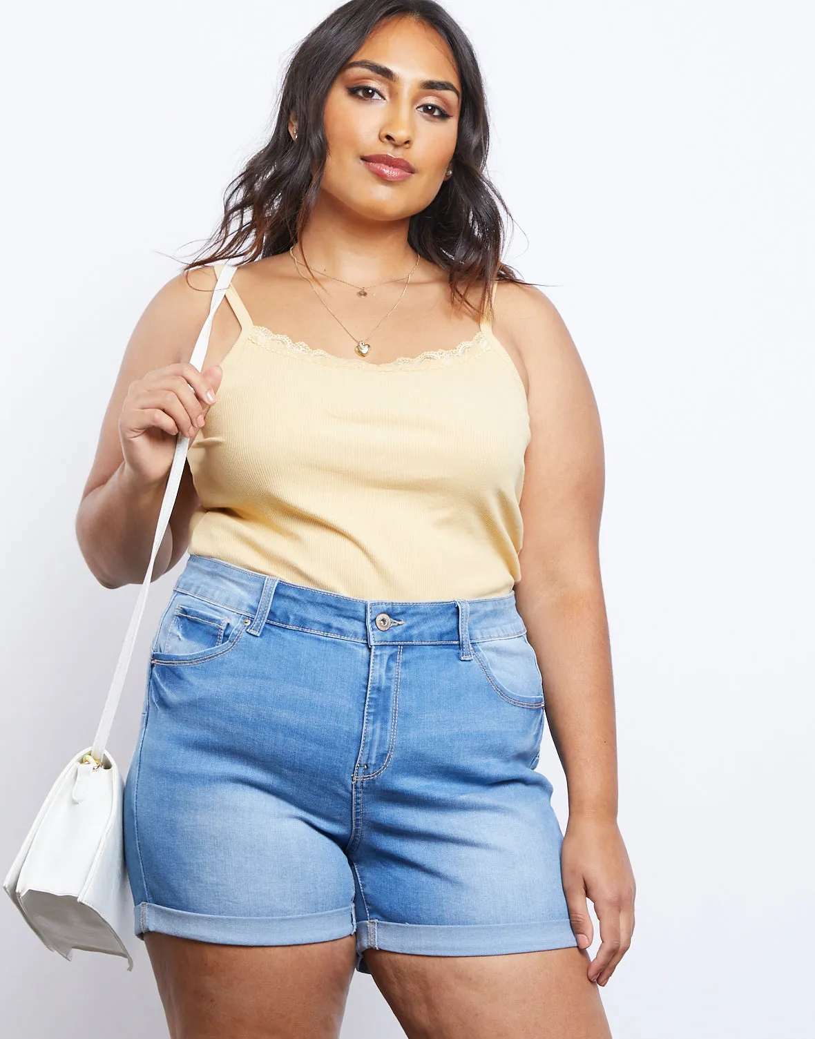 Plus Size Monday Morning Denim Shorts