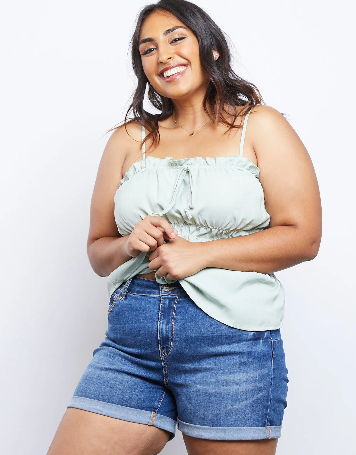 Plus Size Monday Morning Denim Shorts