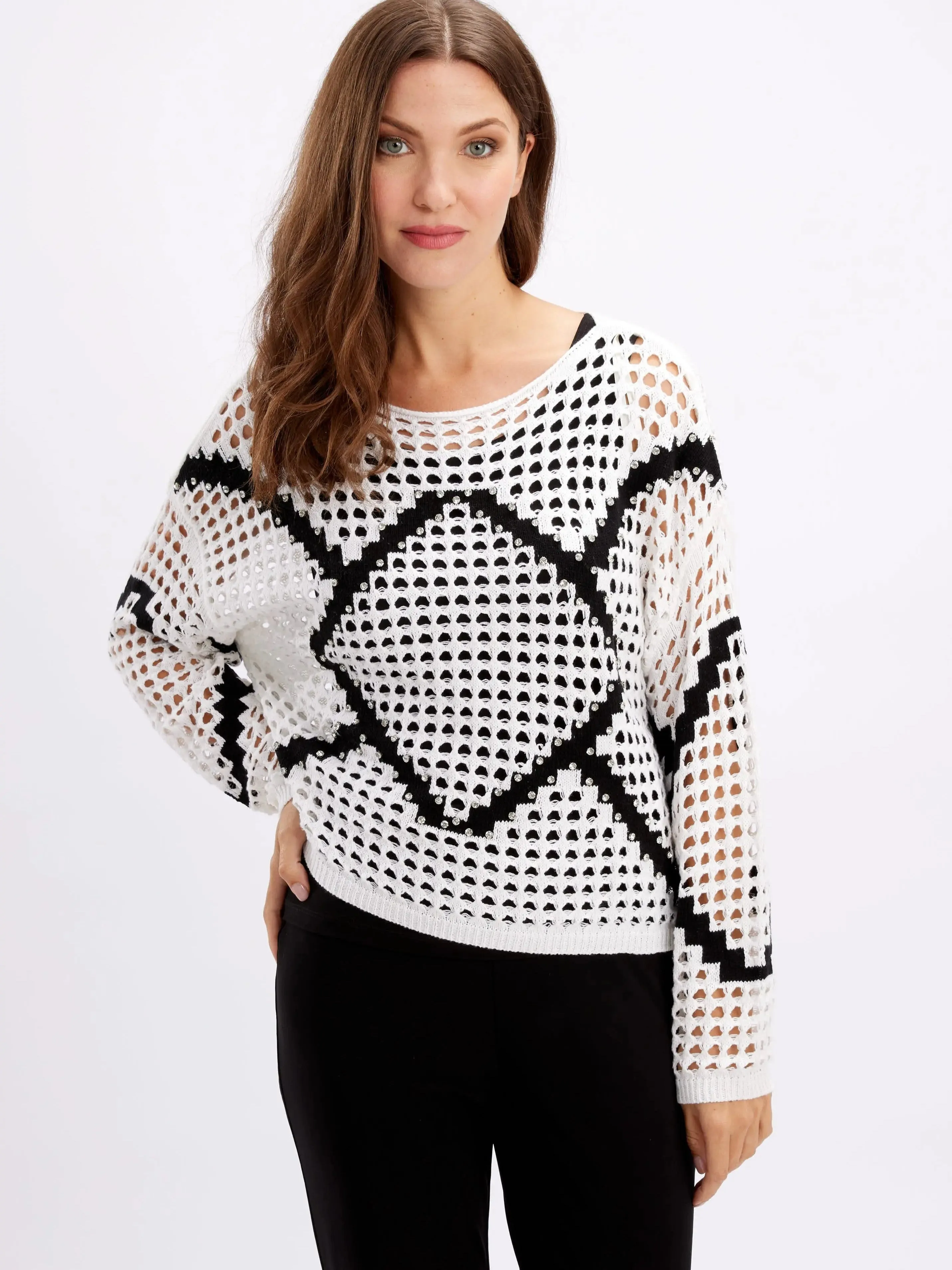 Printed Fishnet Top 246245U