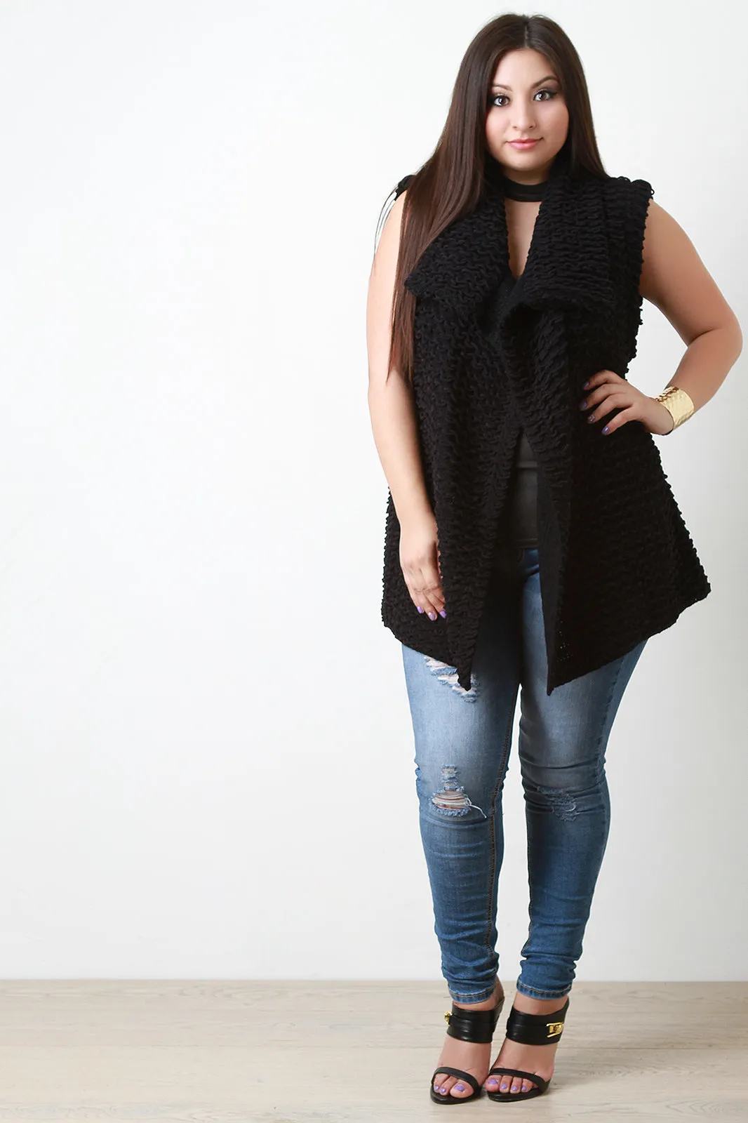 Pulled Knit Sweater Vest