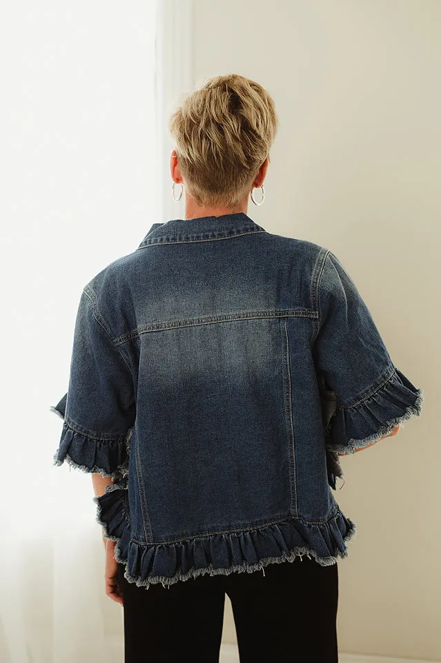 Ruffle Denim Jacket