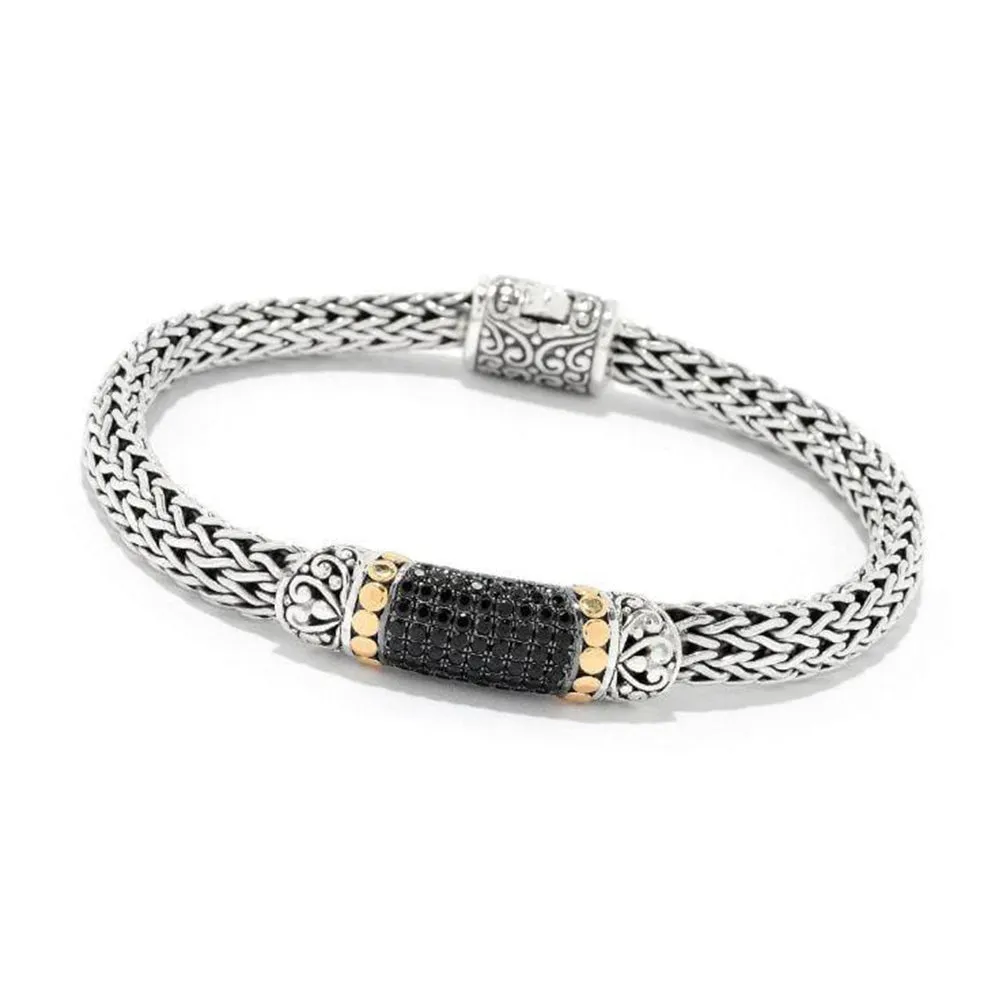 Samuel B. Ubud Pave Black Spinel 18K & Sterling Silver Bracelet