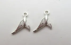 Sterling Silver Fishtail Charm Pendant 7.5mm Charms Findings for Handmade Pure Fine Jewelry Making Wholesale Bulk