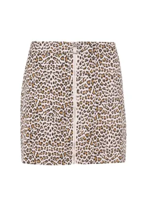 Sweet Emotion Leopard Print Mini Skirt with Zipper Detailing