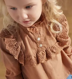 The Delani Long Sleeve Woven Blouse - KIDS