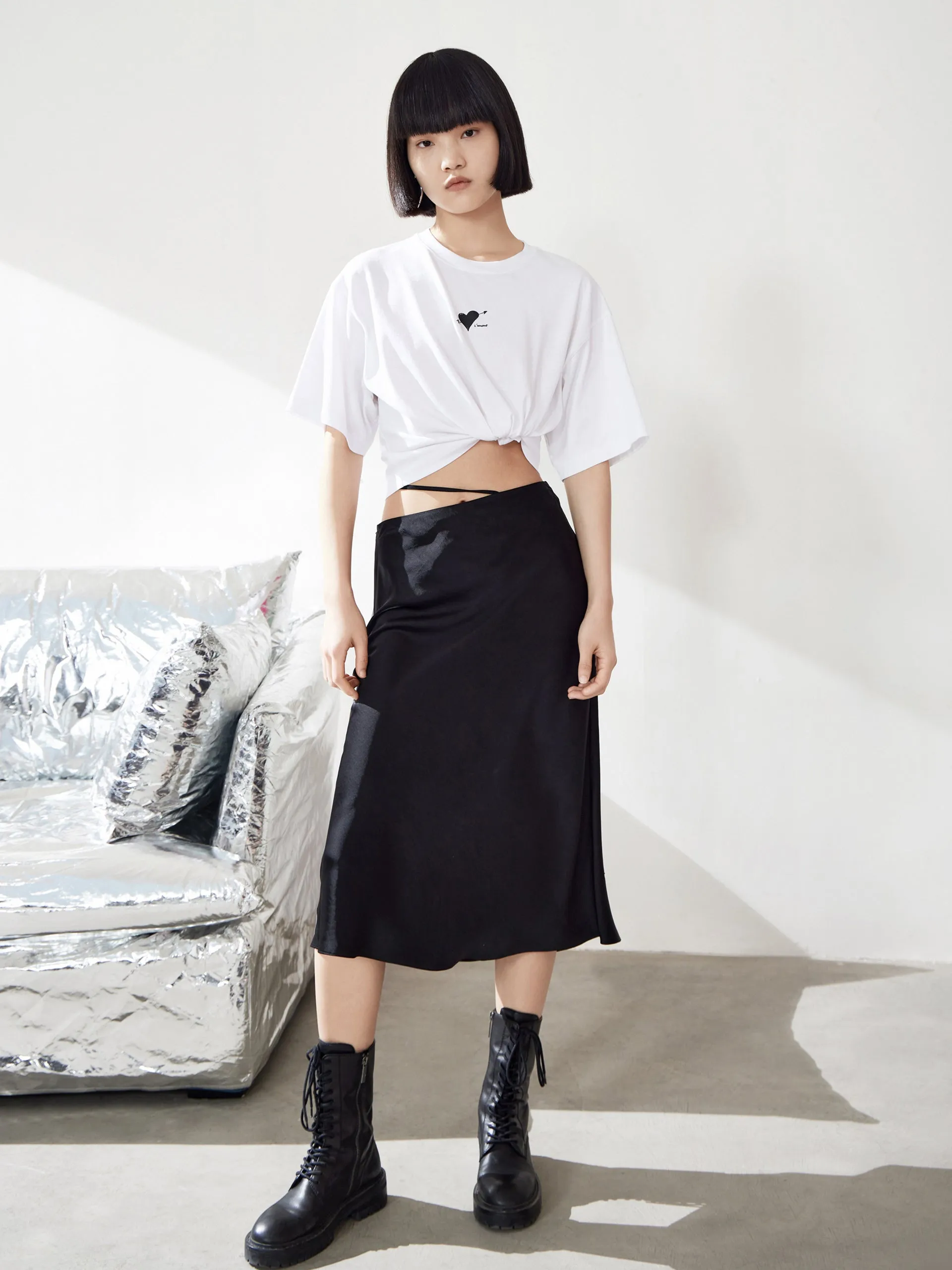 Triacetate Midi Skirt