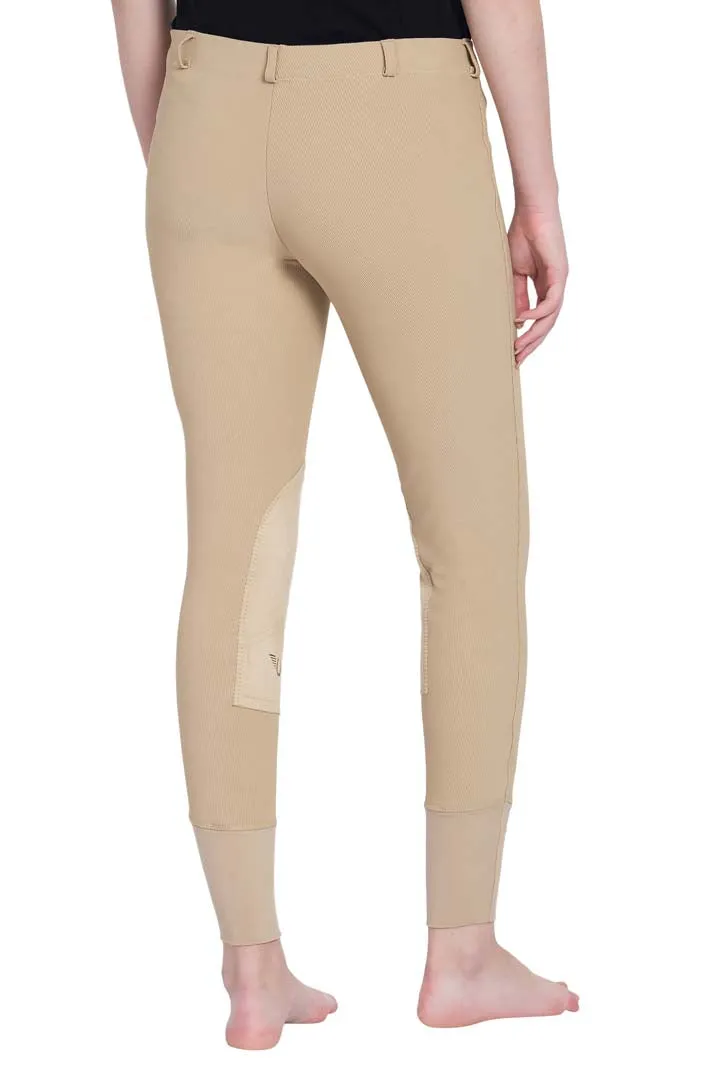 TuffRider Ladies Ribb Lowrise Pull-On Knee Patch Breeches