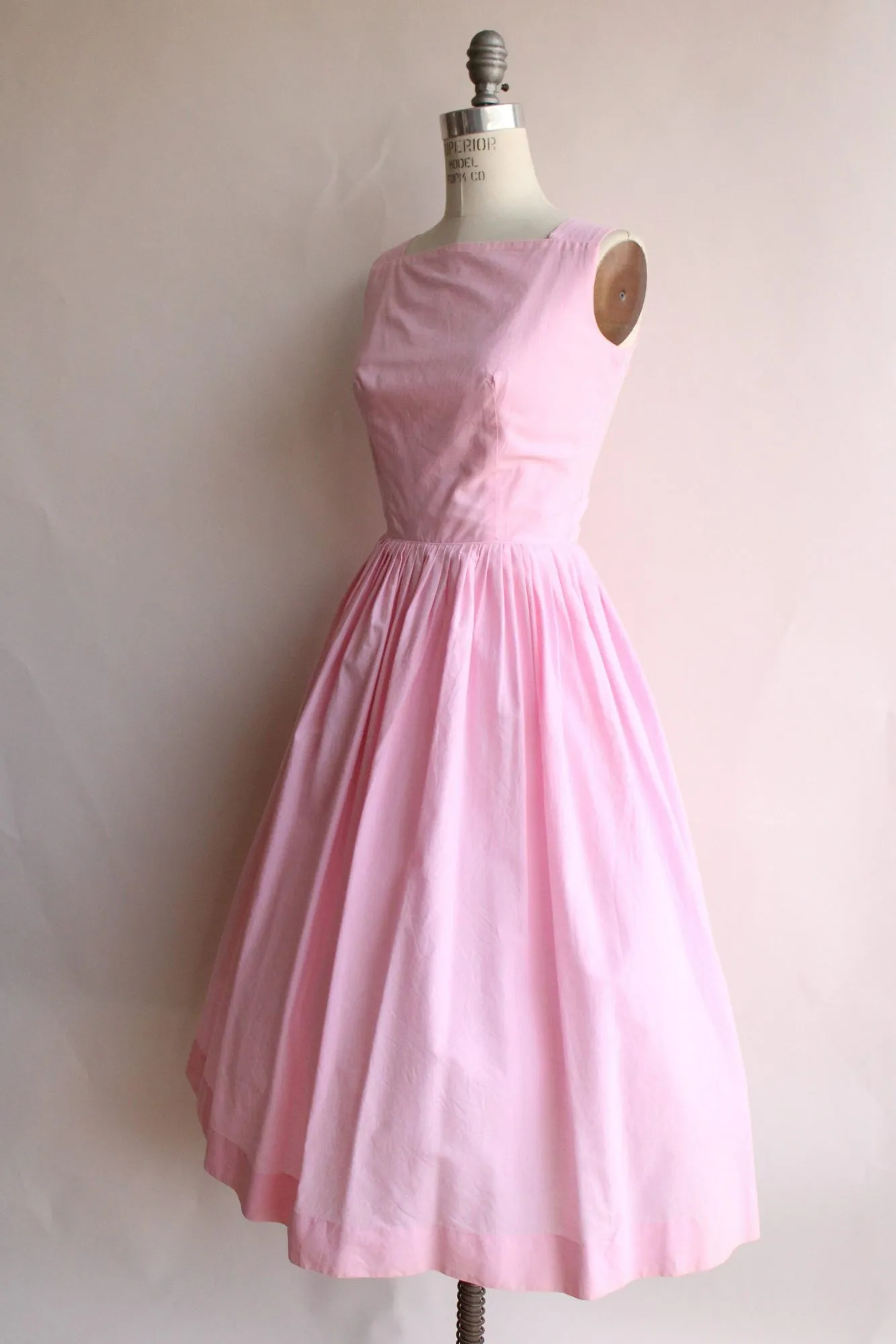 Vintage 1950s Martin Berens Tall Fashions Pink Cotton Sundress