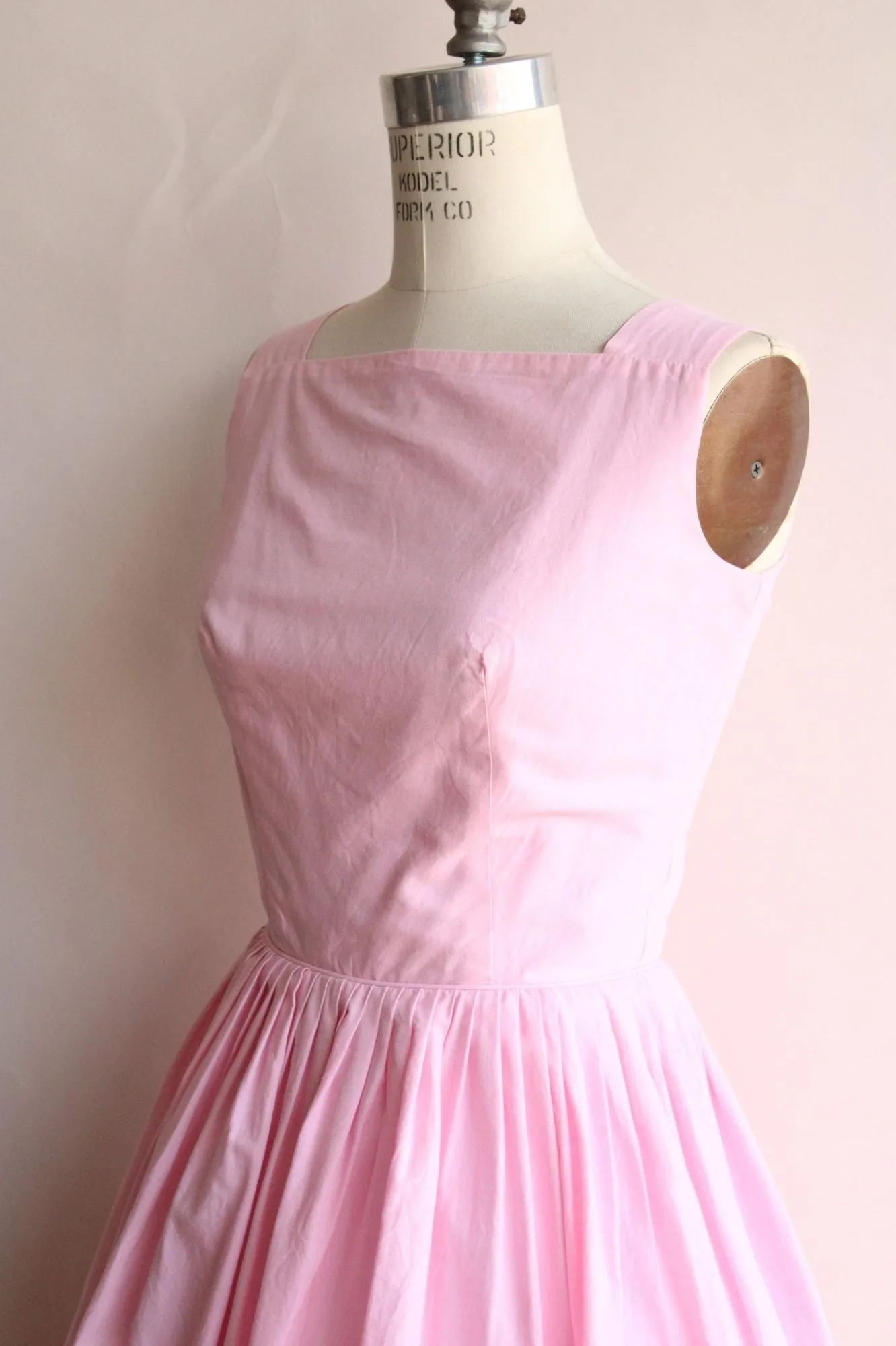 Vintage 1950s Martin Berens Tall Fashions Pink Cotton Sundress