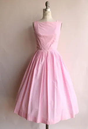 Vintage 1950s Martin Berens Tall Fashions Pink Cotton Sundress