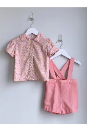 Vintage Floral Top 2-piece Set - Approx Size 3