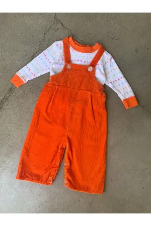 Vintage Orange Jumpsuit Set - Size 12 Mos