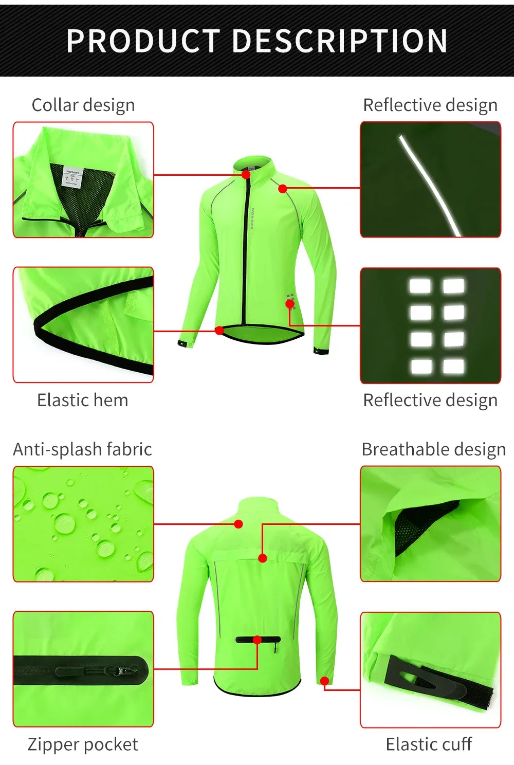 Windbreaker Ultralight Reflective Jacket