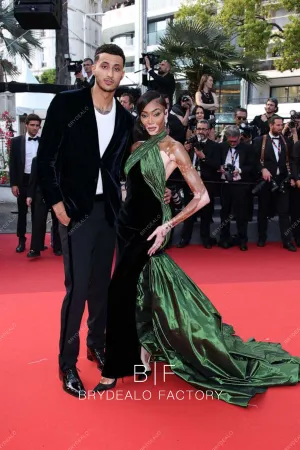 Winnie Harlow 2023 Cannes Film Festival Two-Tone Red Carpet Gown